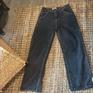 B.K Black White Trimmed Carpenter Jeans Size Small